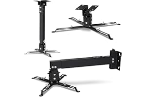 OVERMAX Ceiling Mount uchwyt do projektora do 20kg, regulowana długość, regulacja kątowa 25 stopni, wykonany ze stali, montaż do ściany i do sufitu, lekka i stabilna konstrukcja