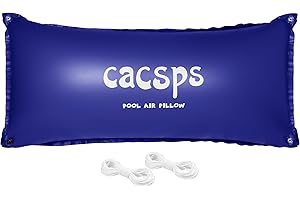 CACSPS Poolkissen Winter, 120 x 240cm Ultradickes Luftkissen mit 4 Ösen Luftkissen Pool Winter Aufblasbare Winterkissen Überwinterung für Pool inkl. 2X Rollen Seil & 6X Reparaturset Blau