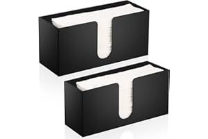 AFOROEOA 2Pack Black Paper Towel Dispenser Countertop Acrylic Paper Towel Holder for Bathroom Folded Paper Towel Dispenser Clear Trifold Paper Napkin Holder for Z-fold C-fold MultiFold Trifold - Home Kitchen