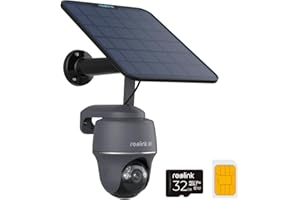 Reolink 4K LTE Camera Solaire avec Carte SIM, 4G Caméra Surveillance Extérieure sans Fil, Vision Nocturne Couleur, Détection AI, Pan 355°& Tilt 140°, Go PT Ultra (Gris)+Panneau Solaire+Carte SD 32Go