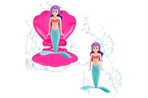 UPTVIN Mermaid Pool Toy Shell,Funny Spin Princess Floats,Pool Diving Toy Set,Diving Games Training Gifts,Summer Swimming Water Toys,Little Mermaid Party Supplies & Water Toys for Kids Aged 5 & Up