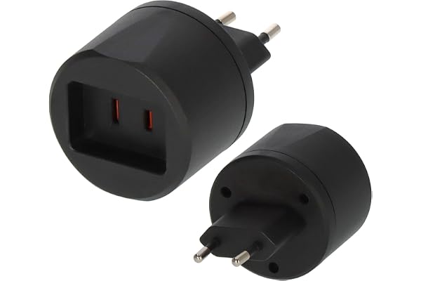 Brennenstuhl resekontakt/reseadapter (reseadapter för anslutning av elektriska apparater med USA:s 2-poliga kontaktsystem i länder med Euro-kontaktsystem)