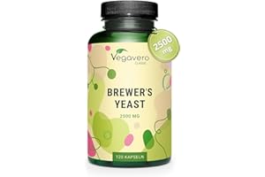 Lievito di Birra | 2500 mg | Integratore per Capelli, Unghie e Pelle | Fonte di Biotina, Zinco e Selenio | 120 Capsule | Senza Additivi | Vegan | No OGM | Vegavero®