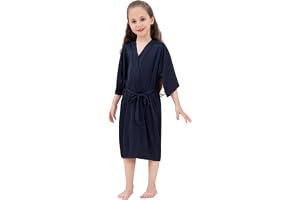 KAKU NANU Flicka satängrock silke morgonrock 4-14 år lätt kimono sommar nattkläder för spa bröllop födelsedagsfest festliga g