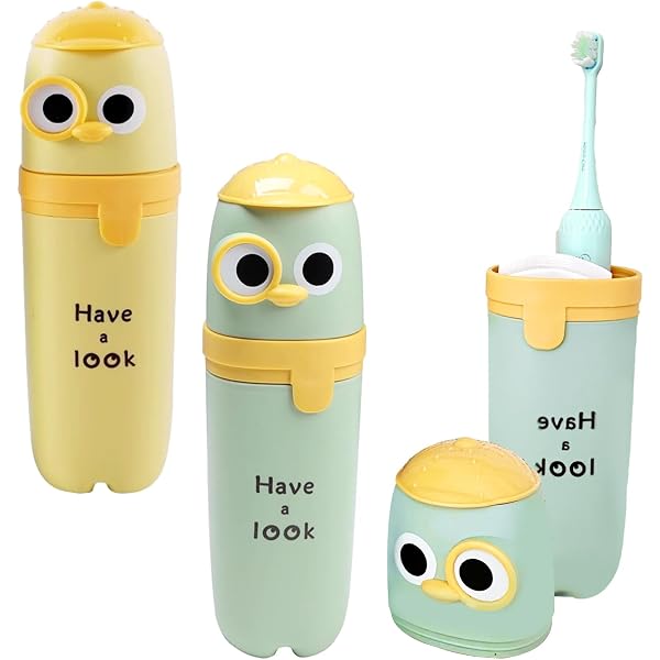 Boîte Brosse à Dents Yiyifor 3 Pièces - Tasse Rince Bouche + Étui Voyage Portable Résistant à La Poussière
