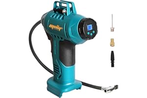 Cordless Air Compressor for Makita Battery 18V,Mellif Electric Tyre Inflator,Handheld Mini Air Pump Tire Inflator Cars Motorcycles Bikes Sport Balls,160PSI,Digital Pressure Gauge,LED lamp, Blue, Black
