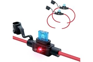 parts PTT 2 Pack wasserdichte Teile, entsprechen dem IP67-Standard, ASP Mini Flachsicherungshalter mit LED, 12 AWG für Auto und Marine