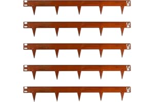 UNIGARDIA Borduras Jardín Flexible con Piquetas 5 m - Bordura Metálica de 15 cm de Altura - Fácil de Instalar - Separador Jardín Exterior con Guantes Incluidos - Acero Corten