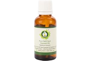 R V Essential Pure Chilli Seed Essential Oil 5ml (0.169oz)- Capsicum Annuum (100% Pure and Natural Steam Distilled)