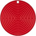 Le Creuset Runder Topflappen aus Silikon, ⌀ 20 cm, Kirschrot, 93000230060200