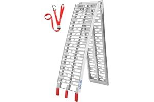 ‎LIEKUMM LIEKUMM 1 x 226 cm Auffahrrampe, 340 kg Tragfähigkeit Auffahrrampe für Anhänger, Aluminium Motorrad Rampe Klappbar für ATV, Motorrad, PKW, Verladerampe für Anhänger