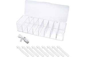 AMJKEJI Caja de gestión de Cables, Caja de gestión de Cables de plástico Transparente Caja de Almacenamiento USB Caja de Almacenamiento de Cables de Datos, con 8 Compartimentos y 10 Cajas de Almacenamiento