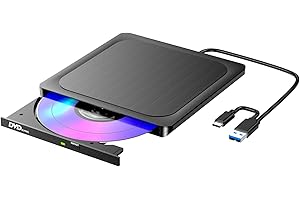 BHHB Lector DVD Externo con Acabado de Metal Cepillado USB 3.0 - Grabador CD/DVD±RW, Mac y Windows PC, Lector/Grabador DVD ROM Compatible con Portátiles, Escritorio, Mac, Windows 11/10/8/7 (Ultra-Slim)