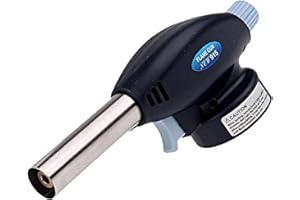 Aczyqws Cooking Blow Torch Adjustable Flame Butane Gas Torch （Gas Not Included） Cooks Kitchen Blow Torch Lighter for Creme Brulee, Barbecue BBQ, Crafting Making, Light Soldering Welding
