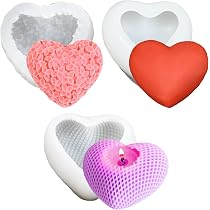 Stampo In Silicone Per Candele A Forma Di Rosa E Cuore 3D – 6,5x8,4x3,7 Cm, Per Resina, Sapone, Fai Da Te San Valentino - 4