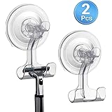 Teletrogy Suction Cup Hooks 2 Pack Razor Holder for Shower Reusable Shower Hooks - Razor Hook - Shower Razor Holder Damage Free Wall Hooks for Razor Shaver, Plug, Towel, Loofah Transparent