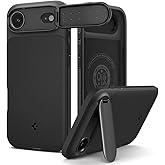 Spigen iPhone Air ile Uyumlu MagSafe Kılıf Optik Armor Mag Fit Metal Stand &ouml;zellikli Kamera Korumalı Siyah Kapak - ACS09930 (