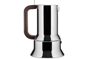‎ALESSI Alessi 9090/M Design Espressomachine aus Edelstahl, 10 Tassen, silber, 20.8 x 15.5 x 14 cm