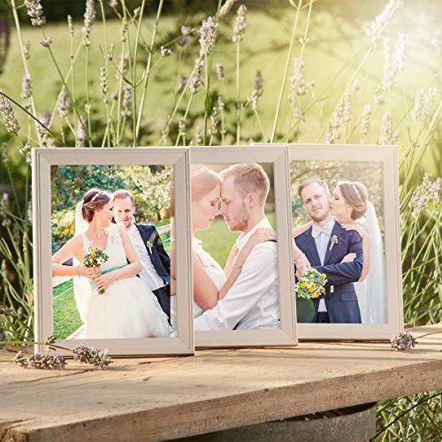 Landhaus-Stil Bilderrahmen-Set 15×20 cm Weiss Massivholz 3er Set - 3