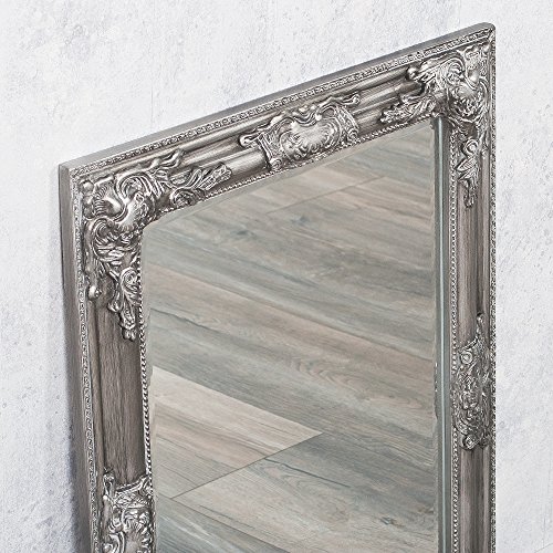 WANDSPIEGEL BAROCK POMPÖS SPIEGEL Bessa 70x50cm ANTIK SILBER DESIGN HOLZRAHMEN - 6
