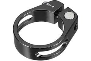 PATIKIL 34.9mm Abrazadera de Tija de Sillín para Bicicleta, Abrazadera de Tubo de Sillín de Aleación de Aluminio Abrazadera de Liberación Rápida para Bicicleta de Montaña Negro