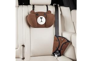 XINYUDAILY Car Neck Pillow Kids, Adjustable Car Headrest, Kids Travel Pillow with Memory Foam, 2PCS Car Pillow and Seat Belt Covers for Kids, Kids Car Accessories for Car Travel