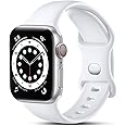 CeMiKa Compatible with Apple Watch Strap 45mm 46mm 44mm 42mm 49mm, Soft Silicone Sport Band Replacement Straps for iWatch Strap Series 10 9 8 7 6 5 4 3 2 1 SE, Women Men, White