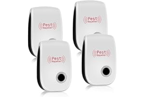 MOECKEARLA Ultrasonic Pest Repeller, 4Pack Mouse Repeller Plug In Indoor, Rats, Mosquitoes, Cockroach, Ants, Moths, Radiation Free Pest Repellent Ultrasonic Plug In Harmless to Human