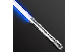 Ricyea Lichtschwert, RGB 11 Farben Laserschwert mit Metall Hilt, USB Wiederaufladbar FX Lichtschwert mit Soundeffekt, Laserschwerter für Halloween Cosplay (Silber)