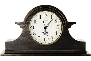 OCEST Kaminuhr, Vintage-Bauernhaus Tischuhr, Napoleon-Schreibtisch-Regal-Uhr, Heim-Tischdekoration Büro Kunst-Schreibtischuhr, Schwarz