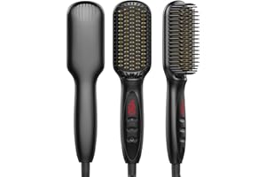 Layhou Negative Ion Ceramic Hair Straightening Hot Brush With Adjustable Temperature for Volumising & Straightening