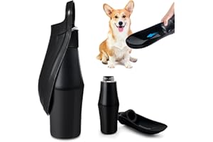 BYZESTY Borraccia per Cani, 750 ml, Pieghevole, 180°, Acciaio Inox, Nero