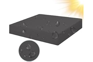 SYLC 100% Impermeabile Federe per Cuscino Divano Patio con Cerniera, Copricuscini per Giardino Rattan per Esterni Coperture Cuscino Personalizzazione (60×30×10 cm,Dark Grey)