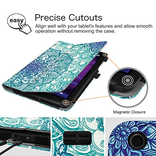Fintie Medion LIFETAB E10501 Hülle Case – Folio Kunstleder Schutzhülle Tasche Cover Etui mit Ständerfunktion und Stylus-Halterung für Medion E10501 LIFETAB MD 60240 25,5 cm (10,1 Zoll HD) Tablet-PC, Smaragdblau - 6
