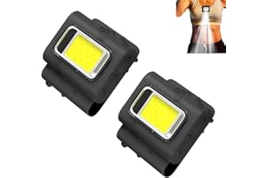 AUMUDE Breezectt Magnetic Cob Work Light, Breezectt Magnetic Work Light, Mini Cob Work Light, Portable USB Rechargeable Pocket Work Light, Night Running Light Rechargeable, for Camping Fishing (Black-2Pcs)