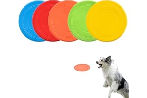 XONGSYUE Hundefrisbee, 5 pcs Hundespielzeug Frisbee, Frisbee Hund aus Natürlichem Kautschuk, Hunde Frisbee, Haustier Fliegenden Untertasse, Gummi Frisbee Soft, Hund Scheibe für Land und Wasser, Hundetraining
