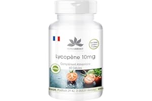 Lycopène 10 mg - 60 gélules - Végétarien Extrait de tomate | Herba Direkt - Qualité des pharmacies allemandes