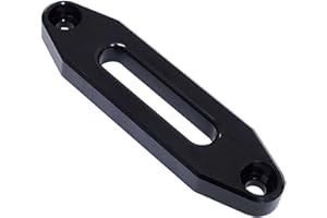YOUNG WOLF Guide-câble Hawse en aluminium brillant pour VTT/UTV de 907 à 5 900 kg (noir) (124 mm)