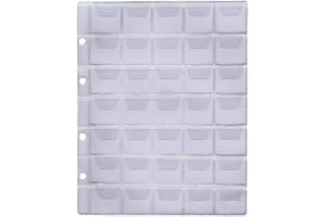 Larius Group Set di 5 Fogli di Monete Commemorative (35 Scomparti Fino a 35 Mm Ø, Vetro Trasparente )