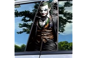 Fouvin Adesivo per auto, protezione per colonna B, 1 set di adesivi per clown, nero, metallo, per esterni