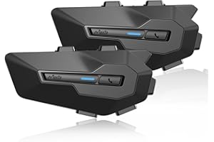 MAXTO Systemy komunikacji kasku, MX2 2-Riders, 800 m, motocyklowy zestaw słuchawkowy Bluetooth z udostępnianiem muzyki, dźwięk stereo HiFi, wodoodporność IPX6, radio FM, kask motocyklowy, głośnik,