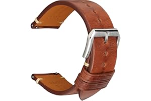 REZERO Bracelet de Montre à Dégagement Rapide, Sangle de Montre en Cuir Véritable de Veau Italien, Lanière de Montre de Remplacement Classiques pour Homme, Femme 18mm 19mm 20mm 21mm 22mm 23mm 24mm