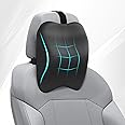 WELLGIVER Ultimate Car Neck Rest Pillow, 100% Memory Foam Car Pillow for Comfortable Rides, Superior Neck Support Cushion, Relieves Neck Pain (Black (Pack of 1), Medium)