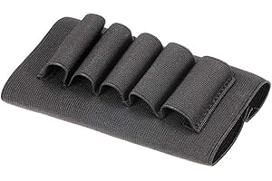 LIOOBO Stock Bullet Holder Tragbare 5-Zellen-Patronentasche aus Nylon (Schwarz)