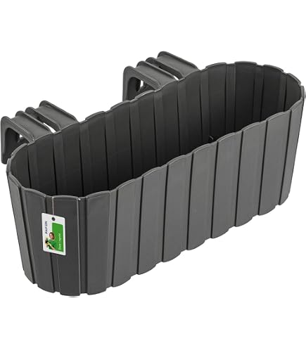 PAFEN 4x Bloembak Hangpot 58,5 X 28,5 X 20,5 Cm Antraciet - Balkonpot Voor Leuning