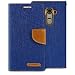 Produktbild LG G3 Leinwand Hülle Case, [CANVAS DIARY] Rexang [ID Kreditkarten Slots] [Cash Pocket] Woven + PU Leder [Drop Protection] Flip Media Stand Cover für LG (LG G3, Blau)