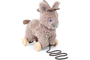 Little Bird Told Me - Norbert Donkey Pull Along Toy for Baby 6+ Months Unisex - 2-in-1 Soft Toy, Removable Wheels, Sensory Plush Fabric - British Brand Since 2007