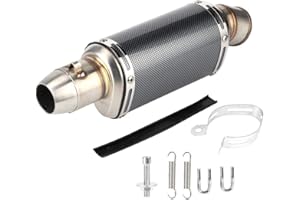 ARAMOX Tubo per moto, 51 mm 2 in tubo di scarico corto in acciaio inossidabile universale modificato in fibra di carbonio stile moto marmitta moto bici da strada