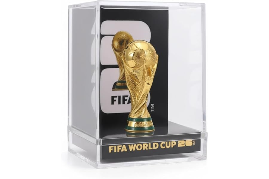 Official FIFA World Cup 2026 Edition - 3 Inch 3D Trophy Inside a Premium Acrylic Case - Timeless Collector’s Item - FIFA World Cup Trophy Replica Perfect for Man Cave or Football Memorabilia