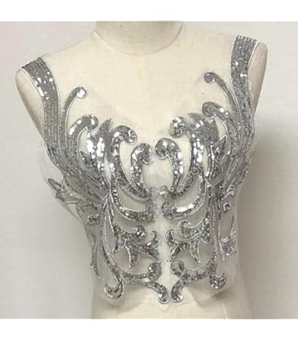 Matrimonio Da Sposa Con Cintura Applique In Strass Di Cristalli D'argento Per Abito Da Sera Accessori Da Sposa-avorio, Applique Argento - Foto 10